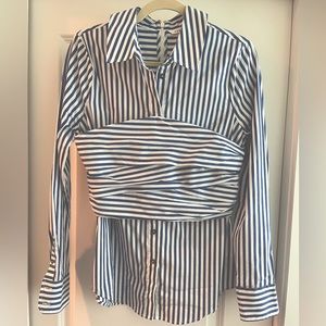 Veronica Beard Baylor Corset Button Down